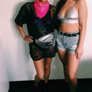 Forever 21 mesh see through star dress